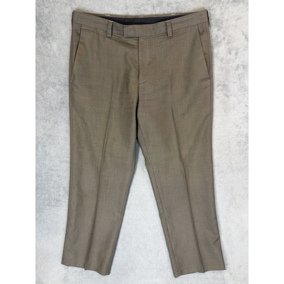Kenneth Cole Reaction Other - Kenneth Cole Reaction Dress Pants Mens 36x29 Brown Flat Front Straight Casual
